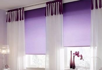 рулонные шторы фиолетового цвета